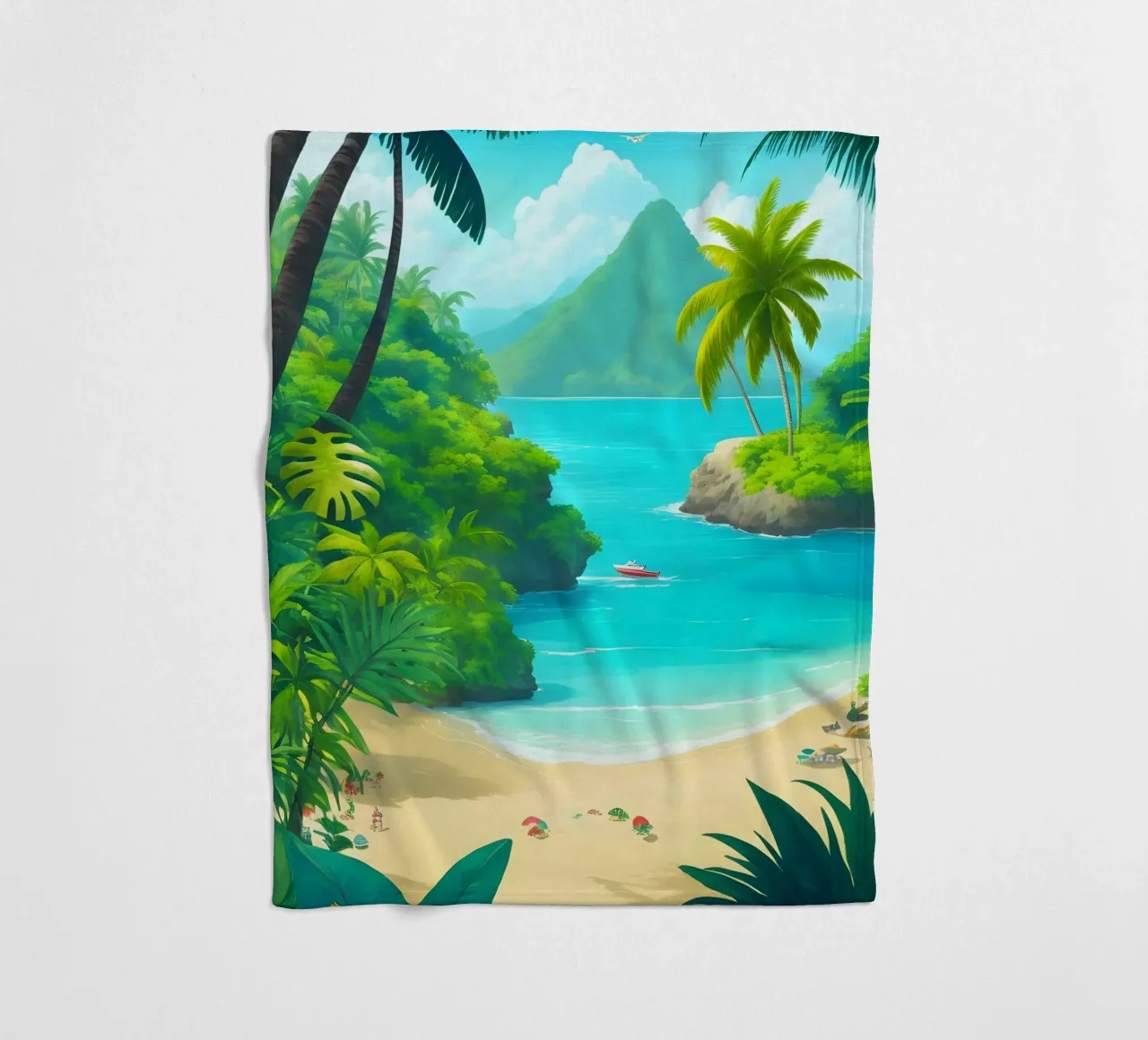 Spiaggia tropicale coperta in pile da Charnwood Prints