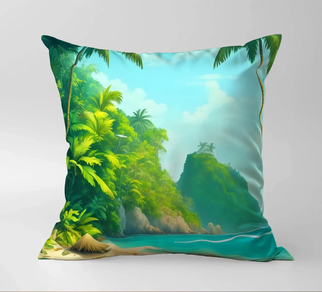 Spiaggia tropicale cuscino da Charnwood Prints