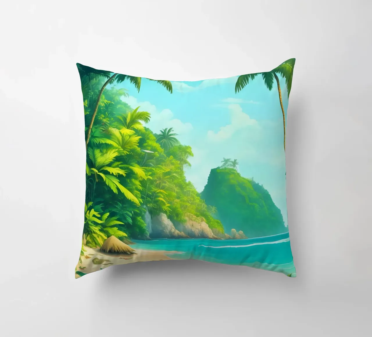 Spiaggia tropicale cuscino da Charnwood Prints