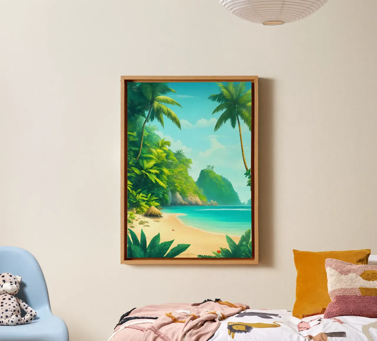 Spiaggia tropicale tela con Cornice a cassetta da Charnwood Prints
