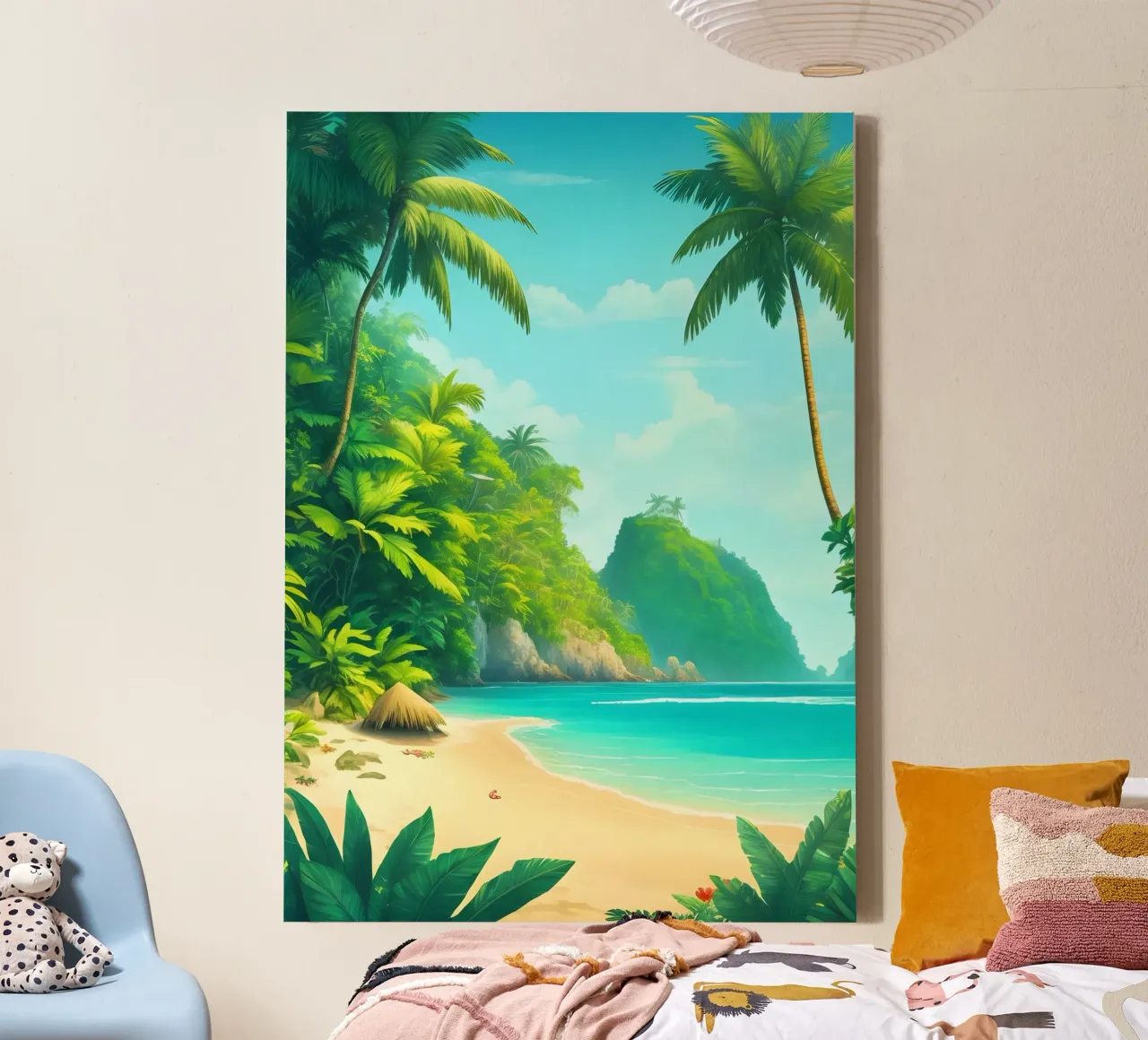 Spiaggia tropicale tela con Cornice a cassetta da Charnwood Prints