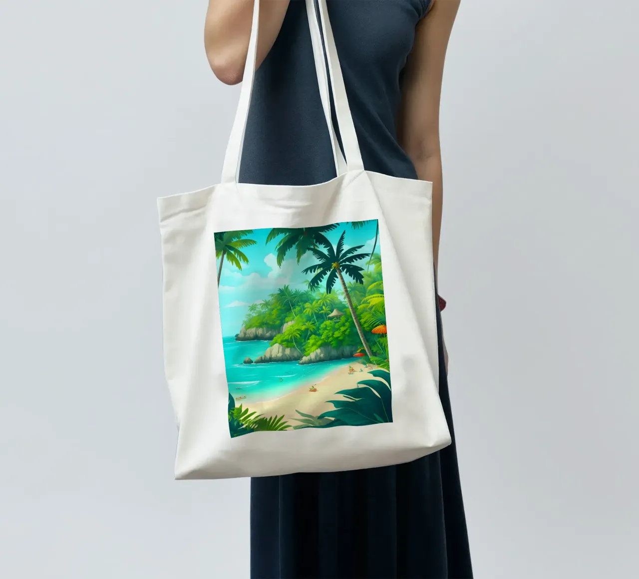 Spiaggia tropicale borsa in juta da Charnwood Prints