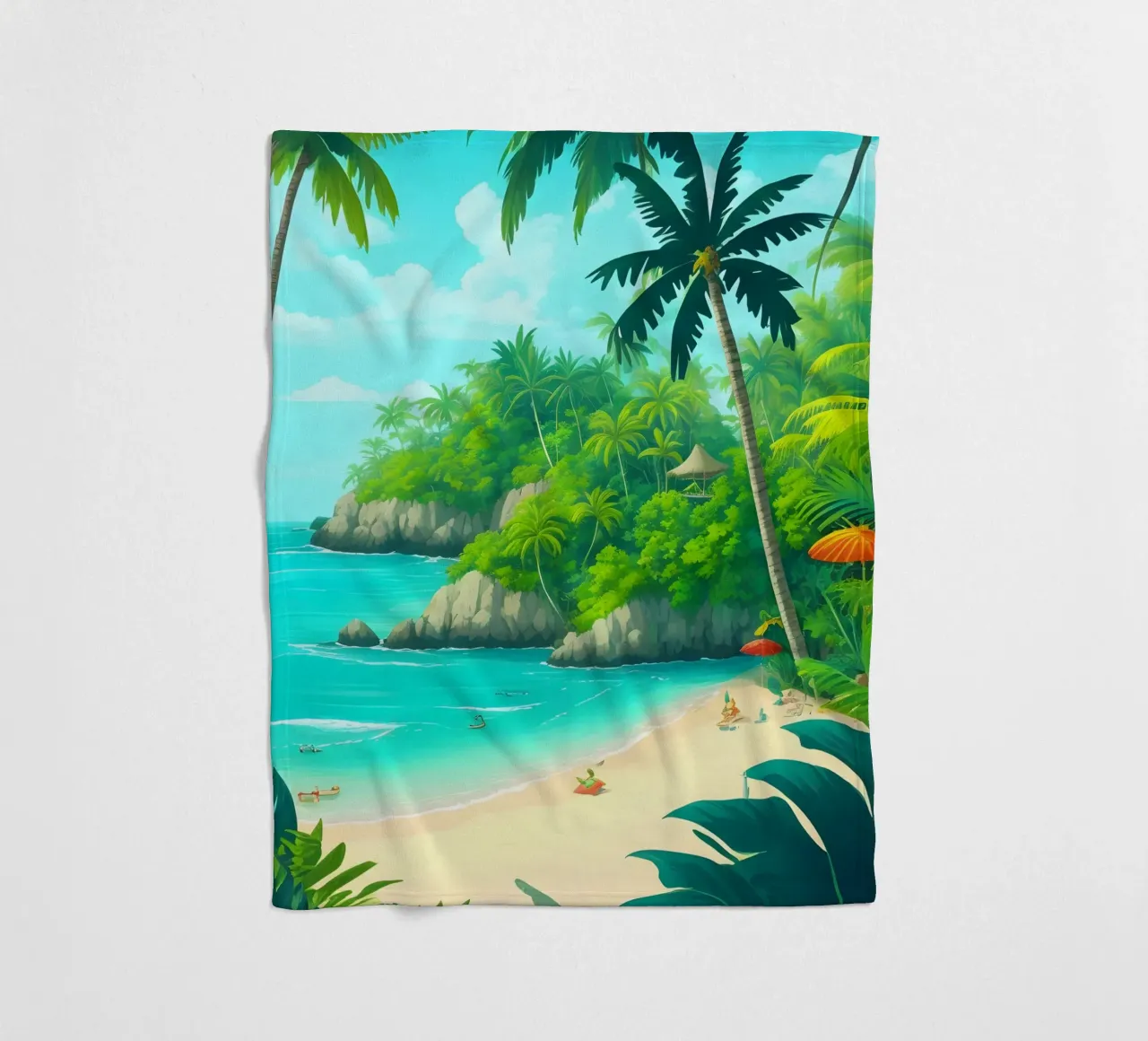 Spiaggia tropicale coperta in pile da Charnwood Prints