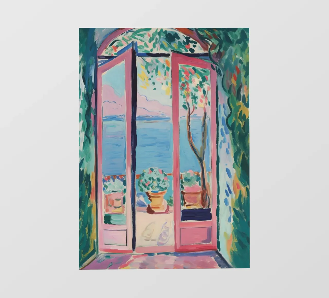 Mediterranean freedom: a window into paradise pvc cover by Nikis Art Studio
