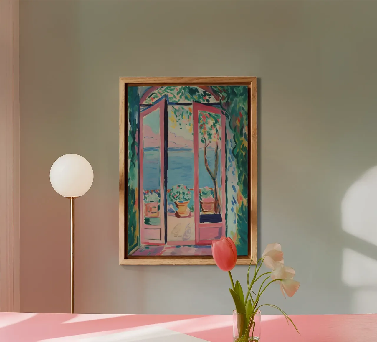 Mediterranean freedom: a window into paradise alu-dibond by Nikis Art Studio
