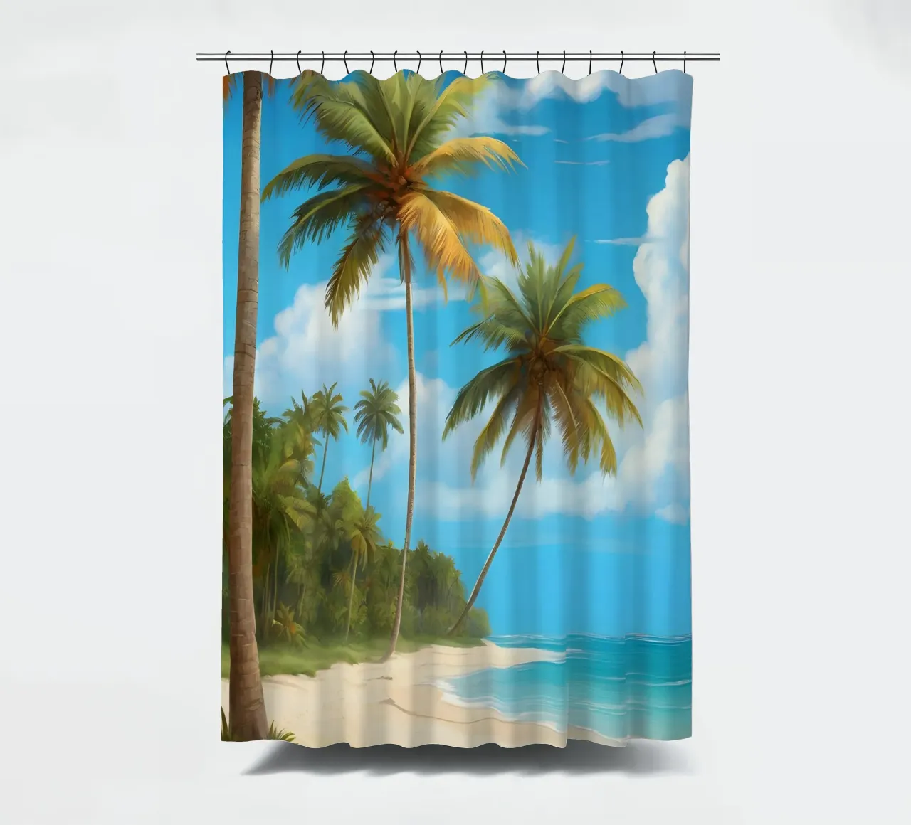 Spiaggia tropicale tenda da doccia da Charnwood Prints