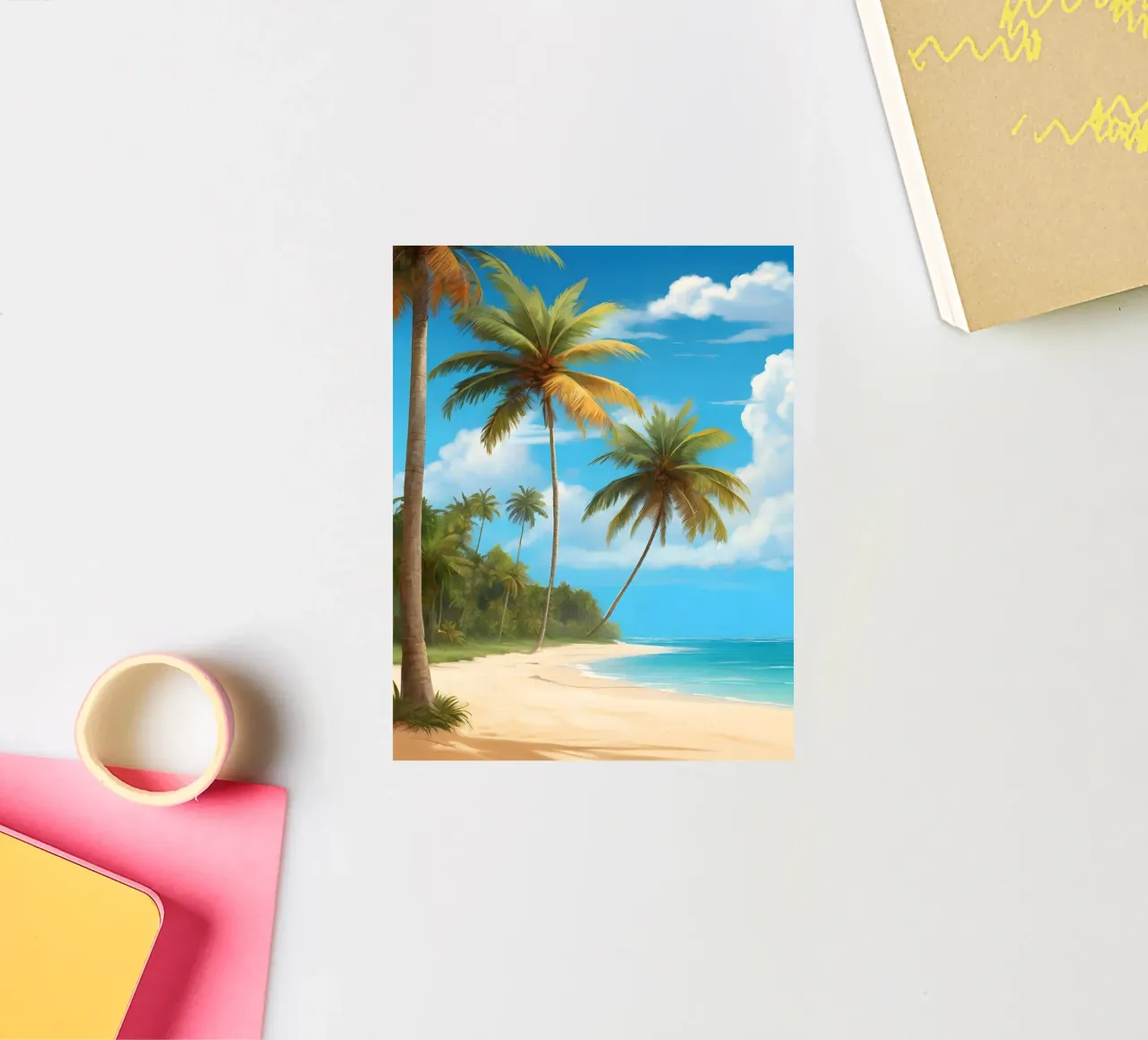 Spiaggia tropicale adesivo da Charnwood Prints