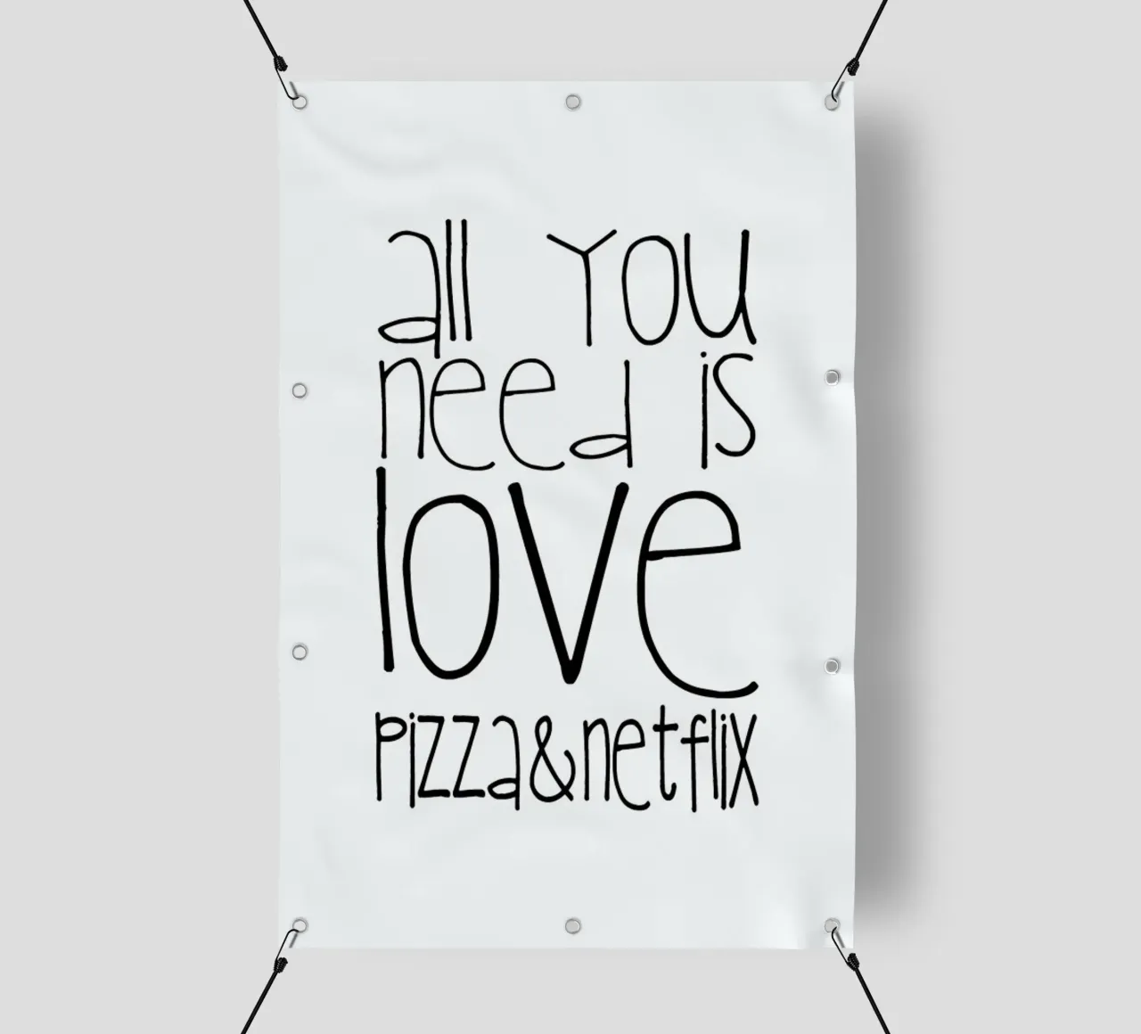 Tutto ciò di cui hai bisogno è amore, pizza e Netflix telo in pvc da Monika Strigel