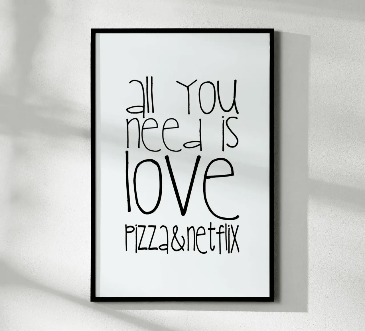 Tutto ciò di cui hai bisogno è amore, pizza e Netflix carta hahnemühle da Monika Strigel