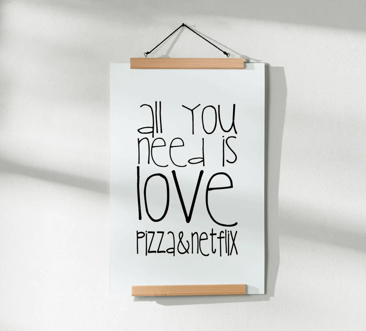 Tutto ciò di cui hai bisogno è amore, pizza e Netflix carta hahnemühle da Monika Strigel
