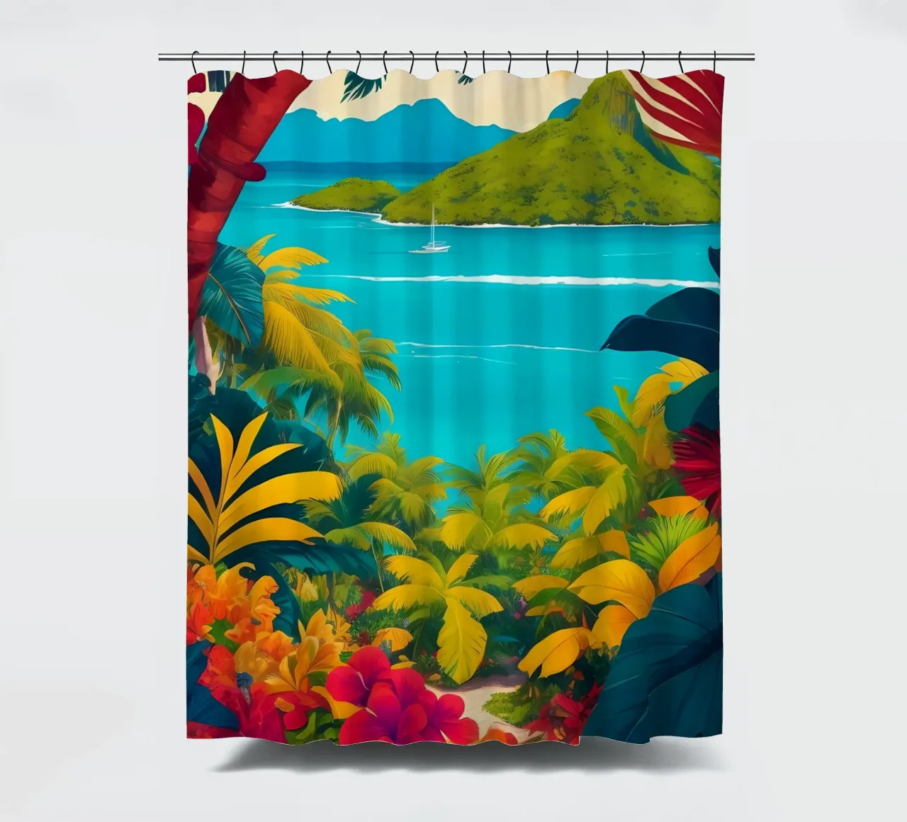Paradiso tropicale tenda da doccia da Charnwood Prints