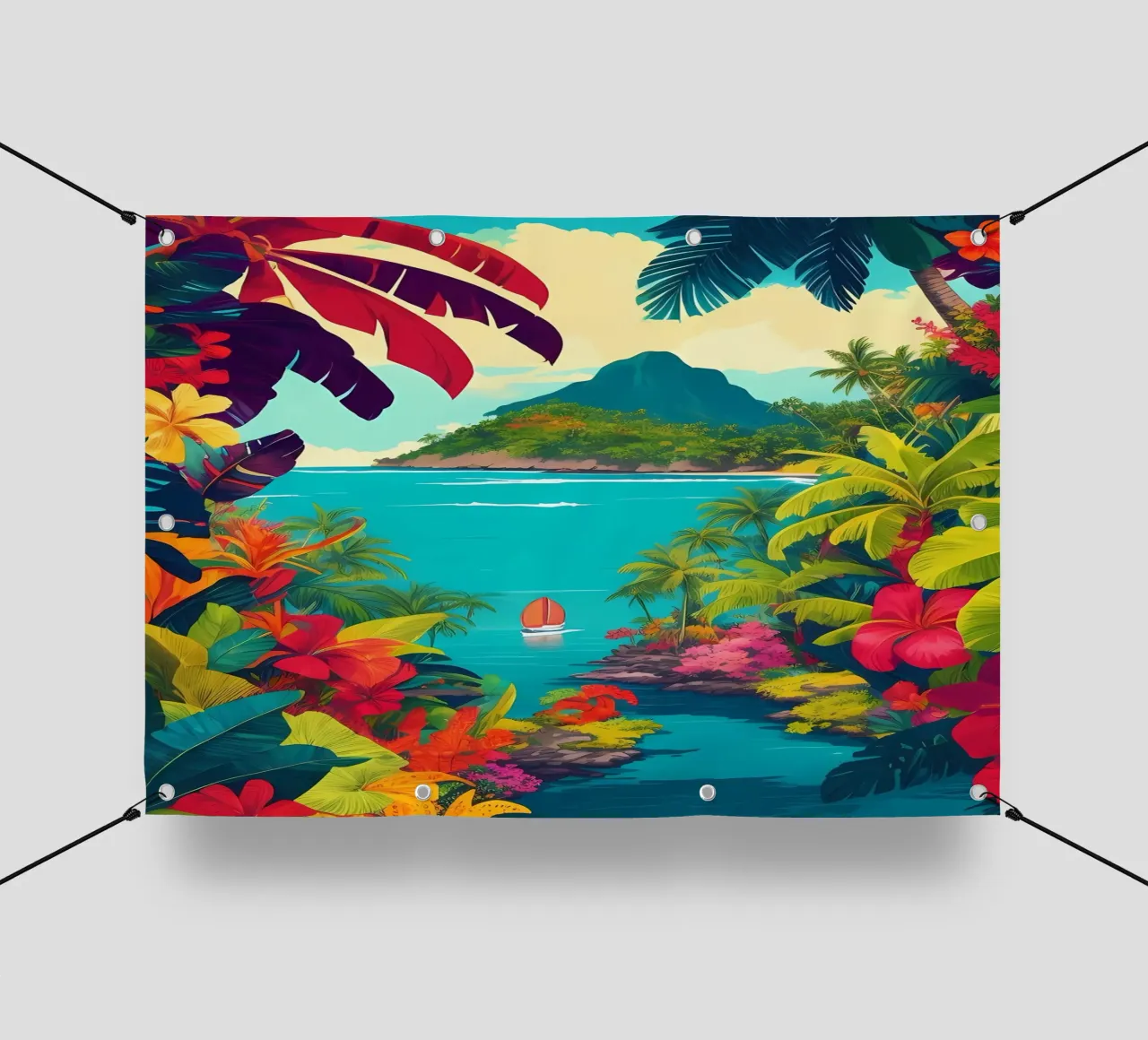 Paradiso tropicale telo in pvc da Charnwood Prints