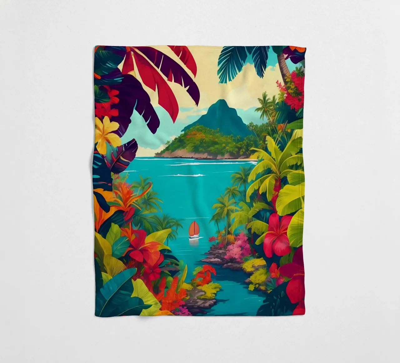 Paradiso tropicale coperta in pile da Charnwood Prints