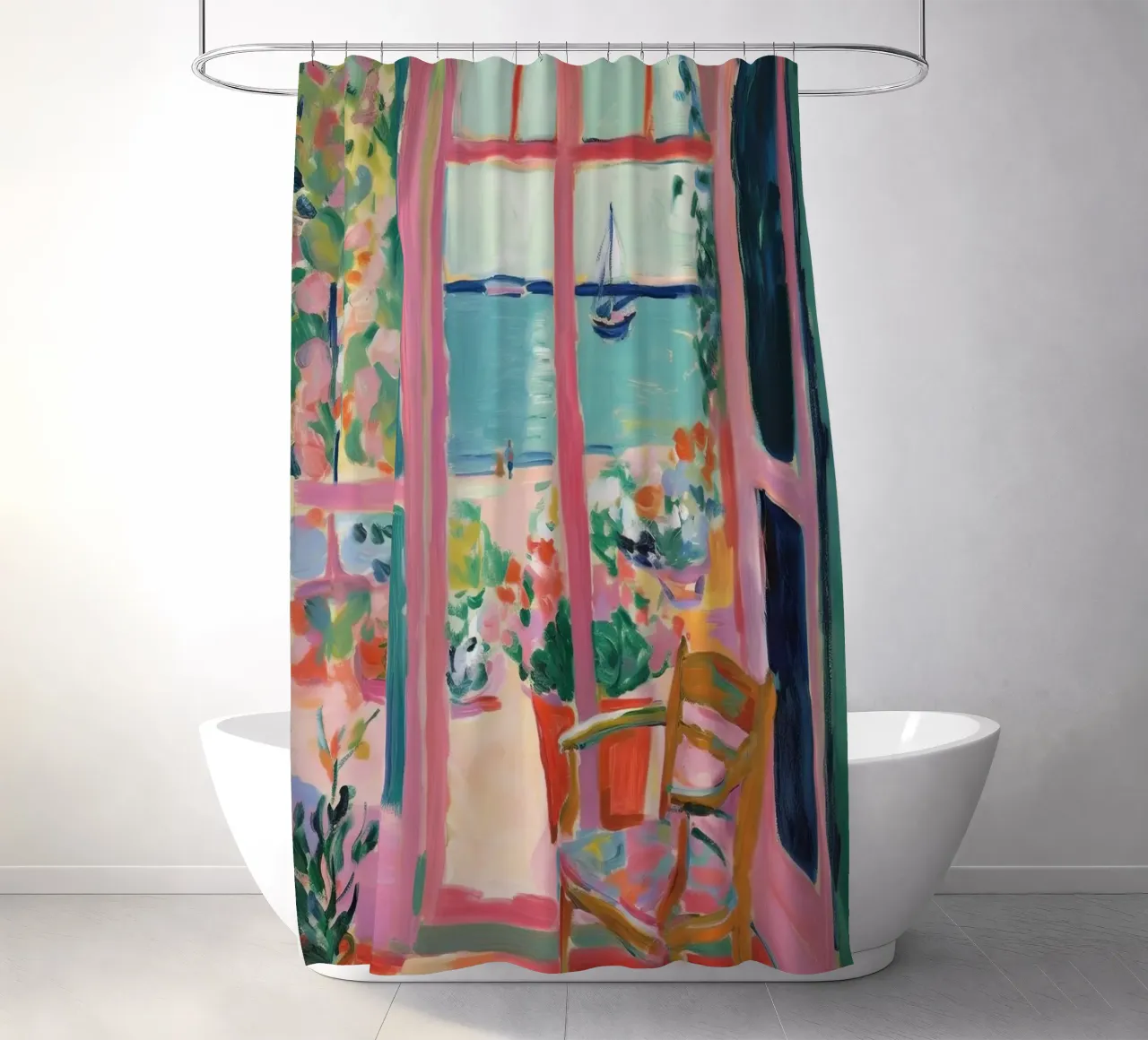 Open Window - inspiriert von Henri Matisse Duschvorhang von Nikis Art Studio
