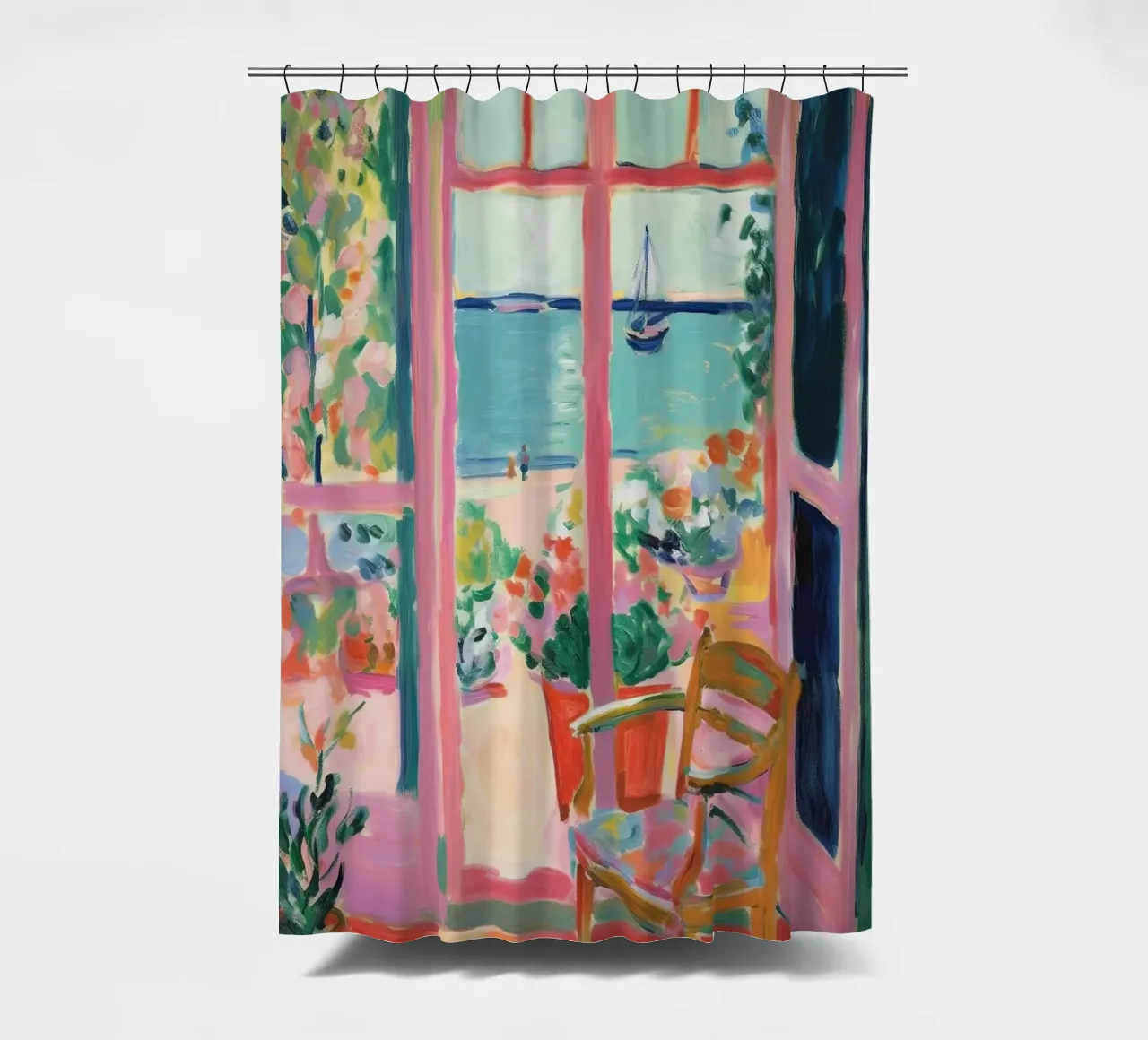 Open Window - inspiriert von Henri Matisse Duschvorhang von Nikis Art Studio