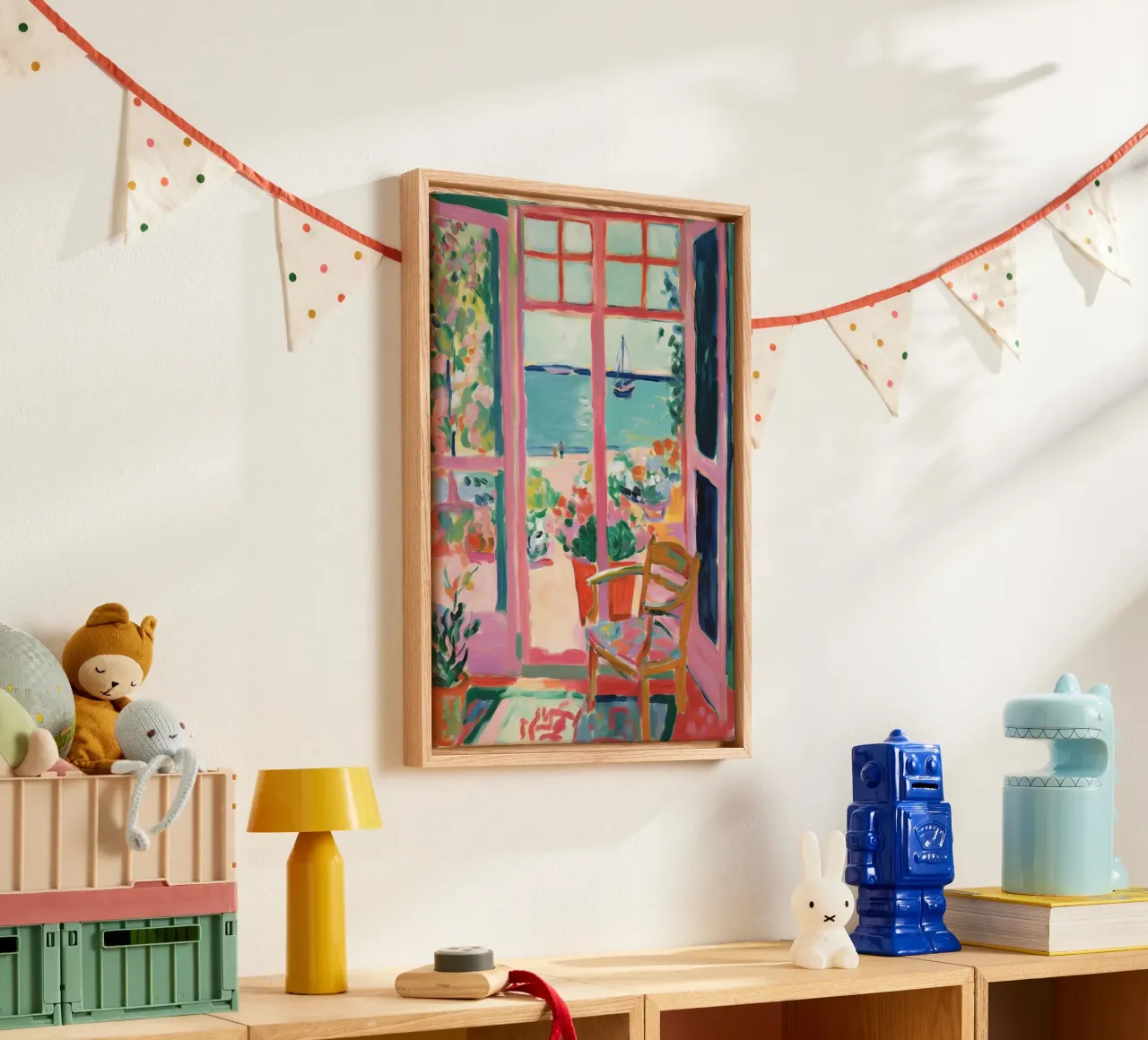 Open Window - inspired by Henri Matisse canvas with Floater frame by Nikis Art Studio