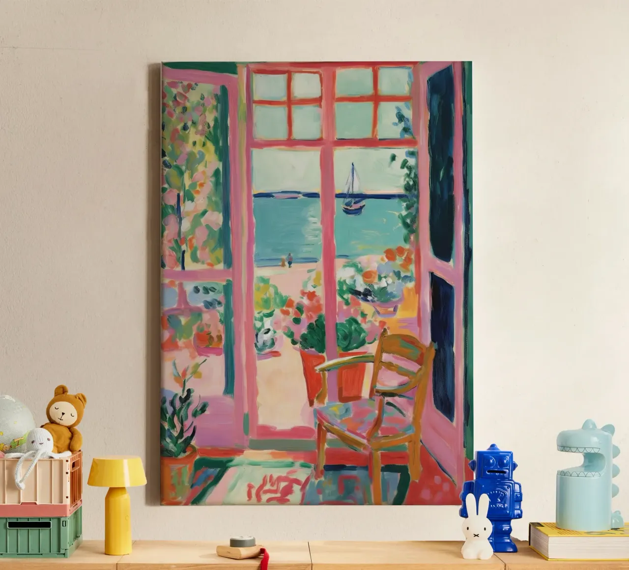 Open Window - inspired by Henri Matisse canvas with Floater frame by Nikis Art Studio