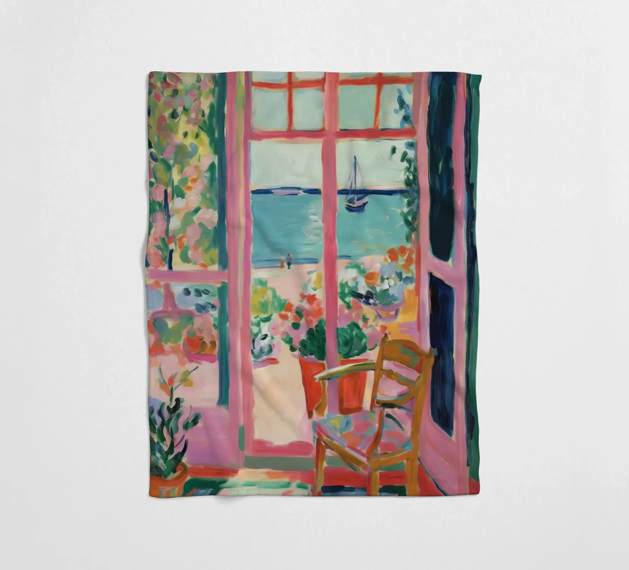 Open Window - inspired by Henri Matisse fleece blanket by Nikis Art Studio