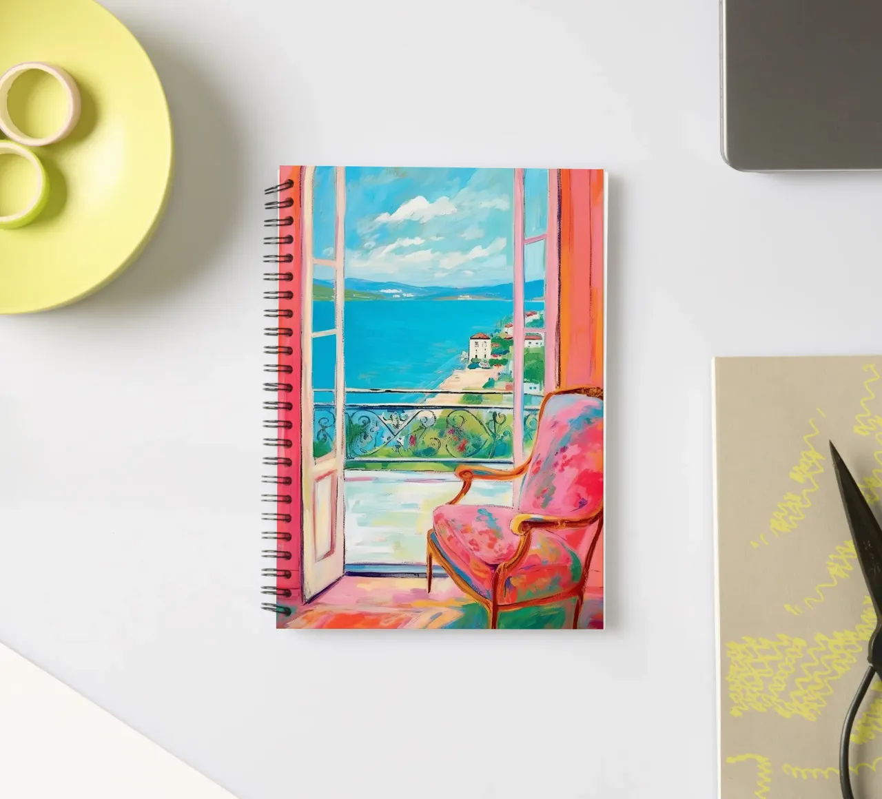 A touch of the south: the window of dreams spiral notebook by Nikis Art Studio