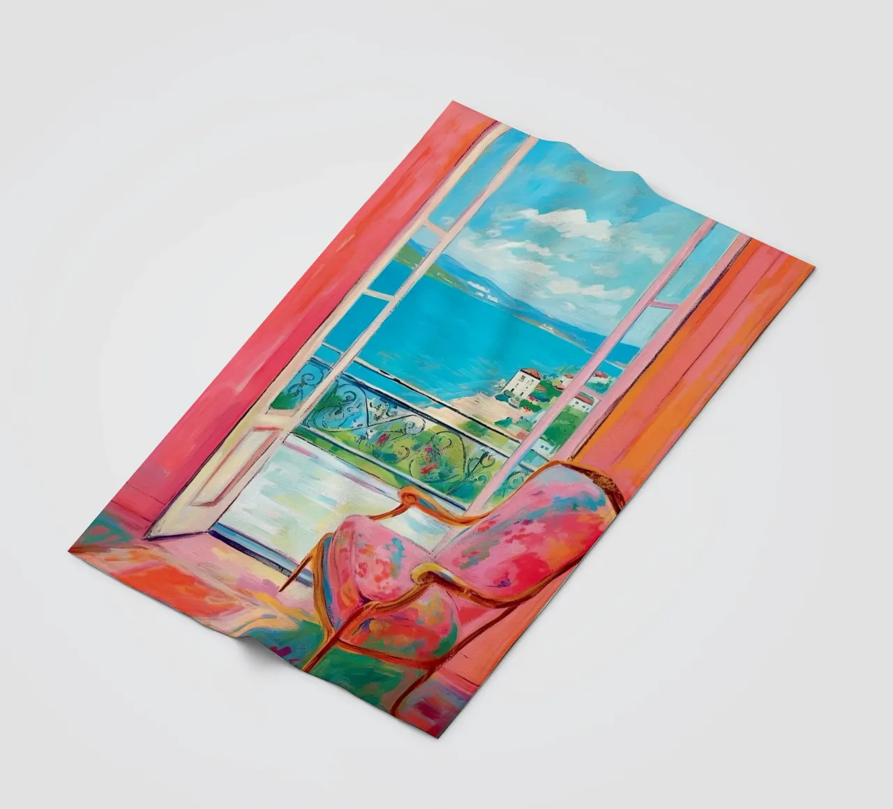 A touch of the south: the window of dreams fleece blanket by Nikis Art Studio