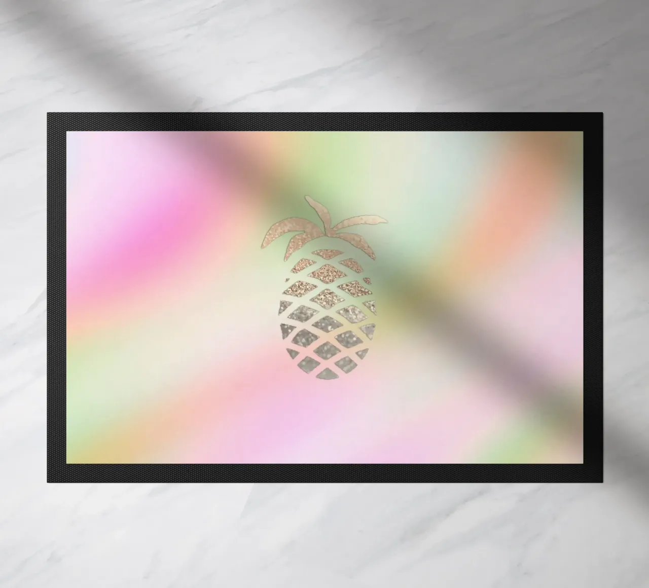 Gold Pineapple doormat by Monika Strigel