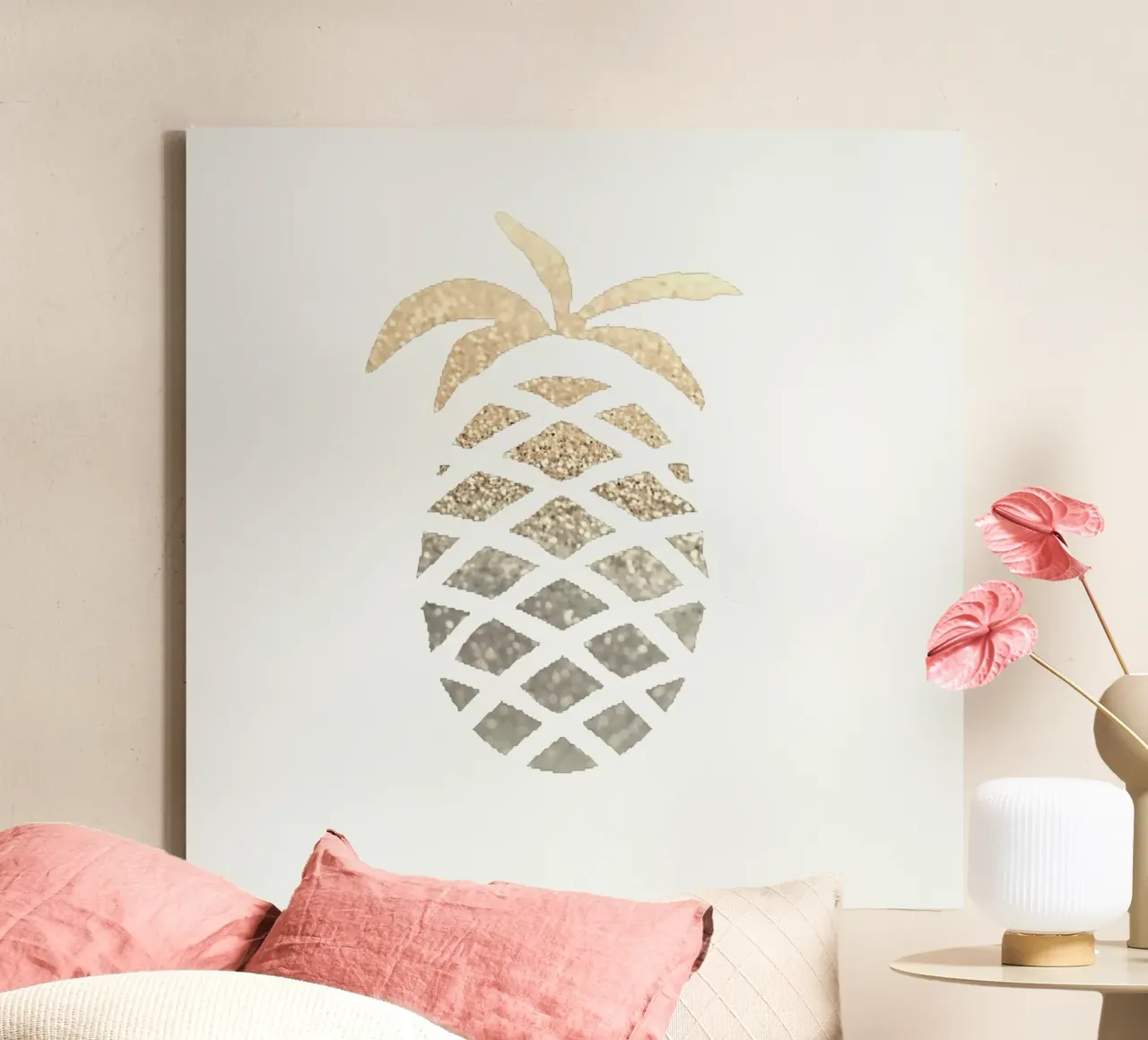 Gold Pineapple canvas by Monika Strigel