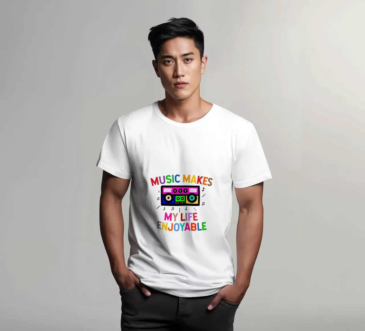 Music makes my life enjoyable t-shirt by happieeagle