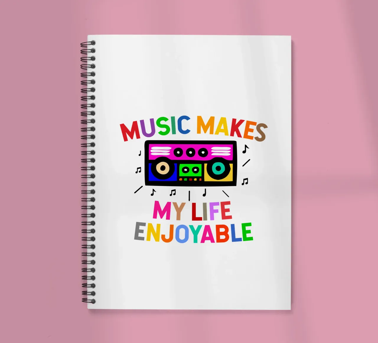 Music makes my life enjoyable spiral notebook by happieeagle