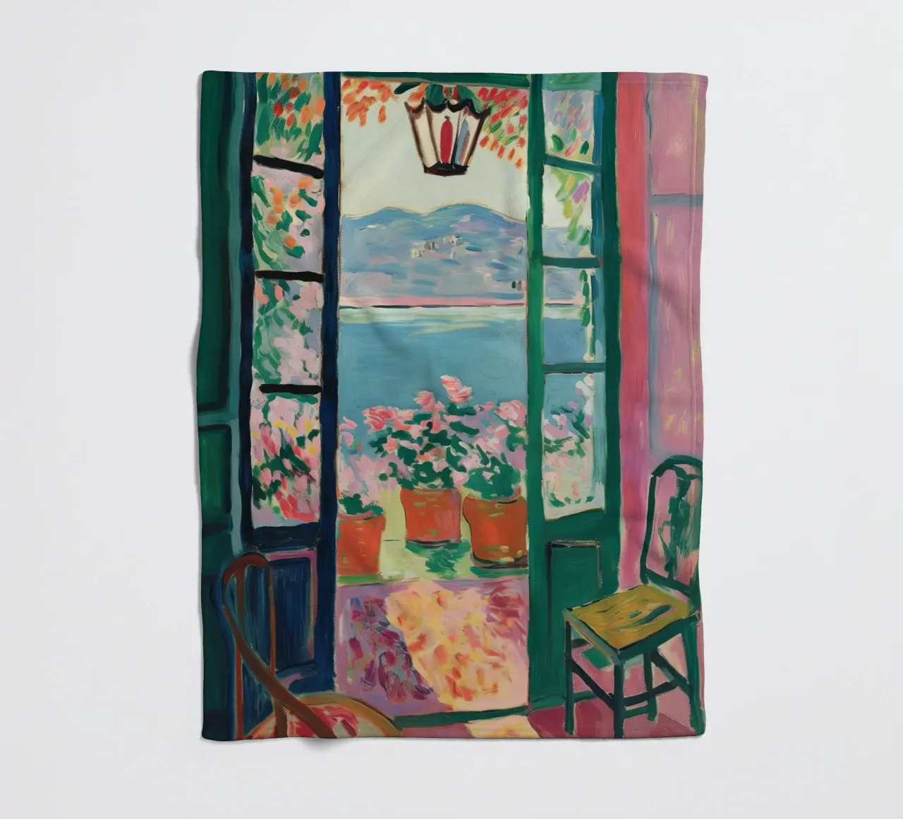 Finestra aperta - ispirato a Henri Matisse coperta in pile da Nikis Art Studio