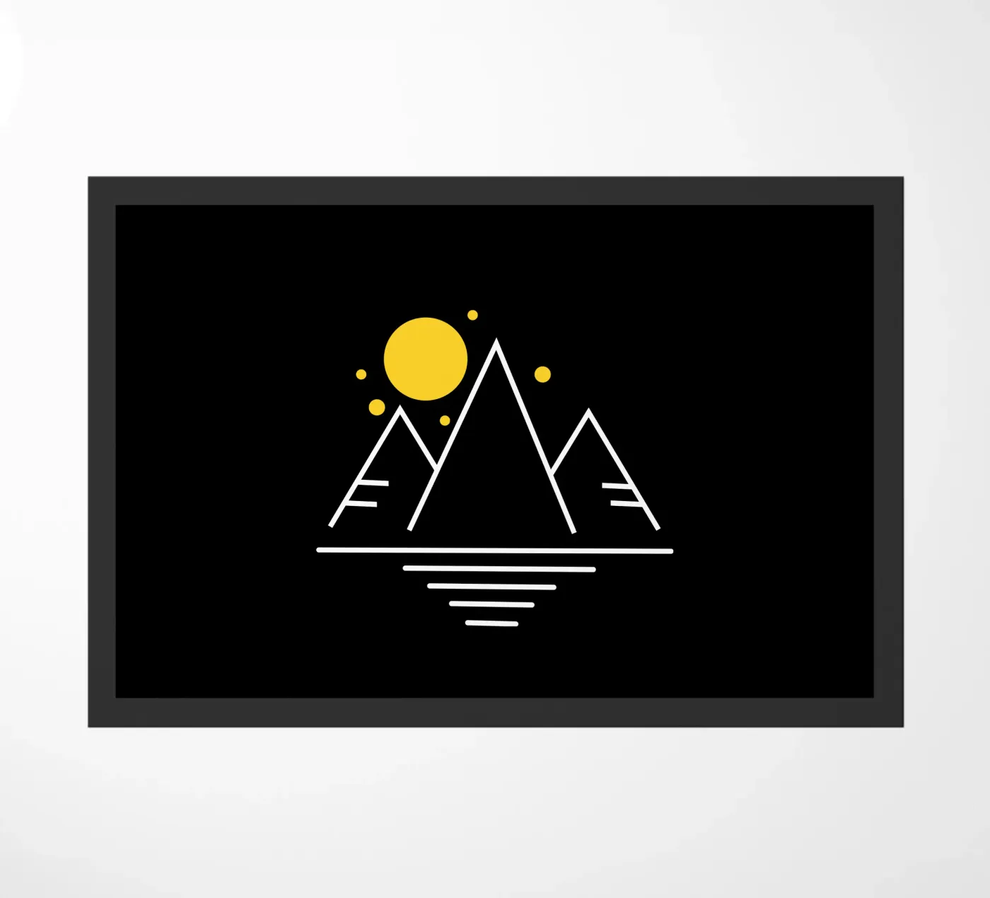 Simple mountains with sun deurmat van happieeagle