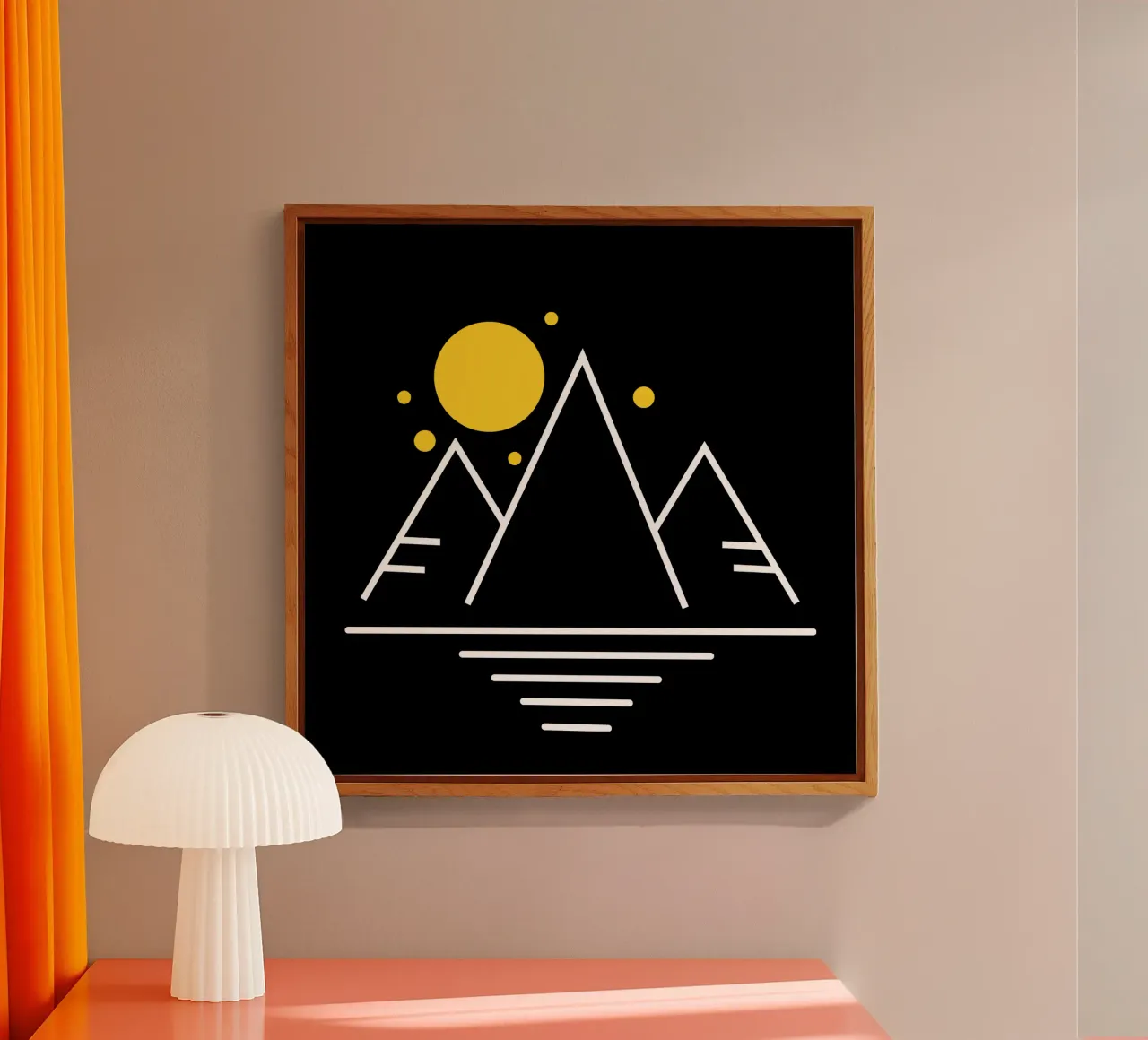 Simple mountains with sun plexiglass da happieeagle