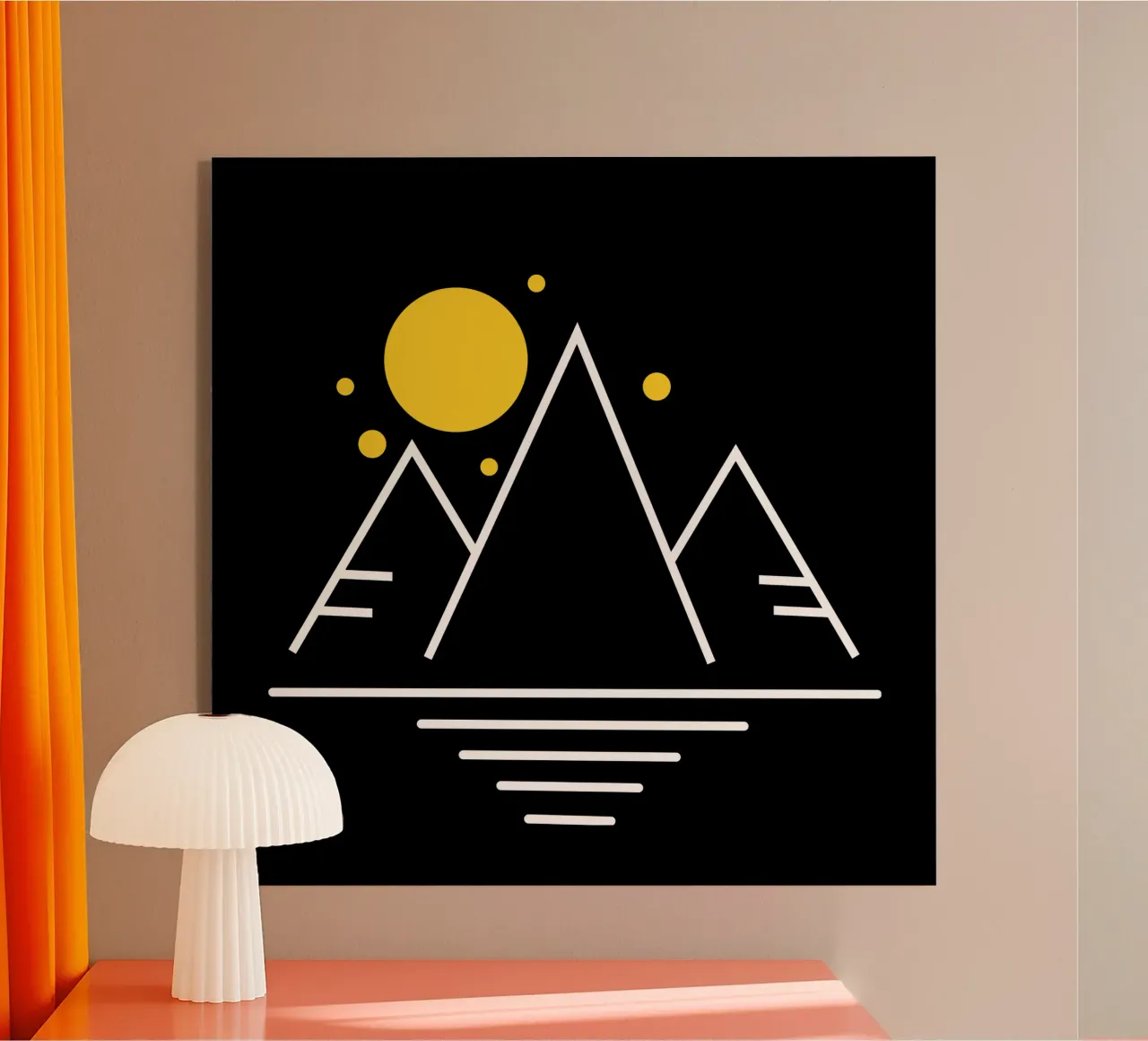 Simple mountains with sun plexiglass da happieeagle