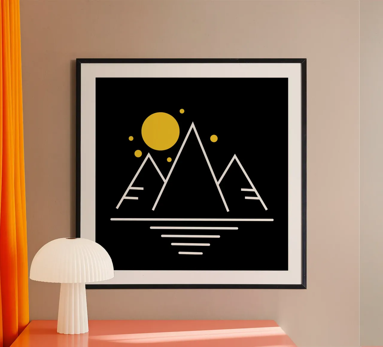 Simple mountains with sun carta hahnemühle da happieeagle