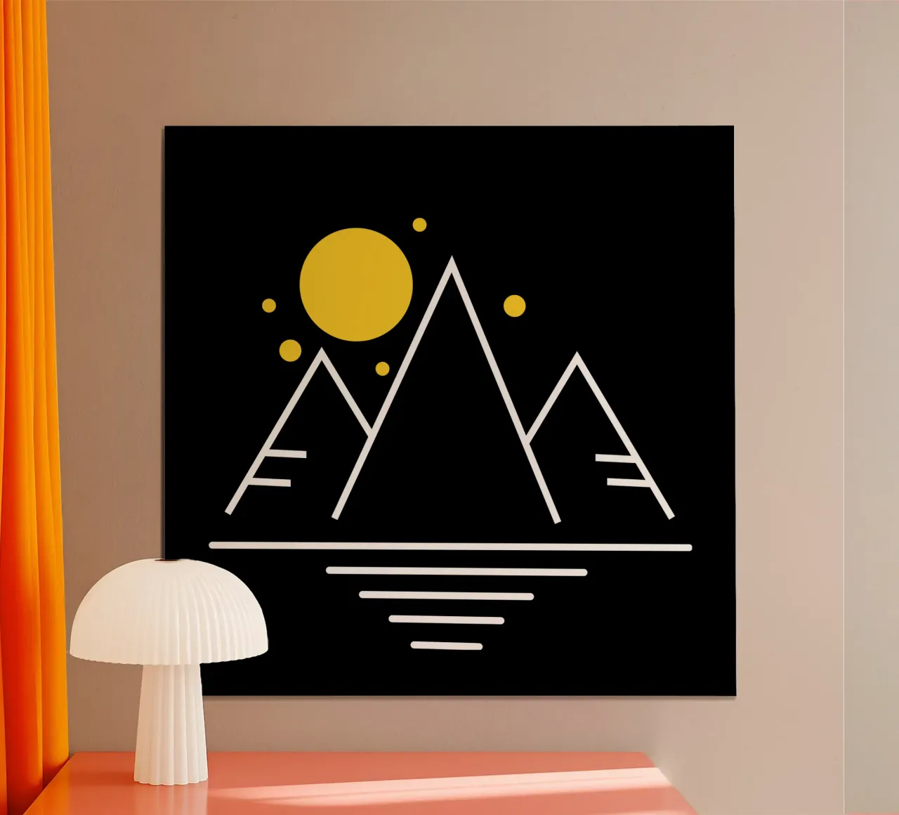 Simple mountains with sun carta hahnemühle da happieeagle