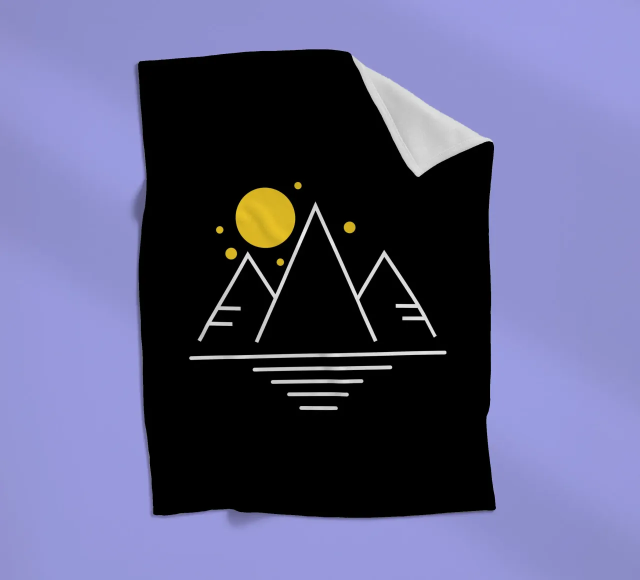 Simple mountains with sun coperta in pile da happieeagle