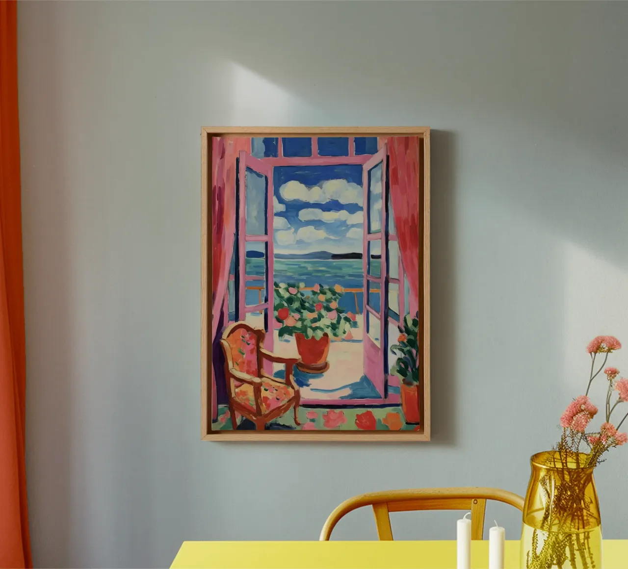 Window to the sea: the harmony of the south canvas by Nikis Art Studio
