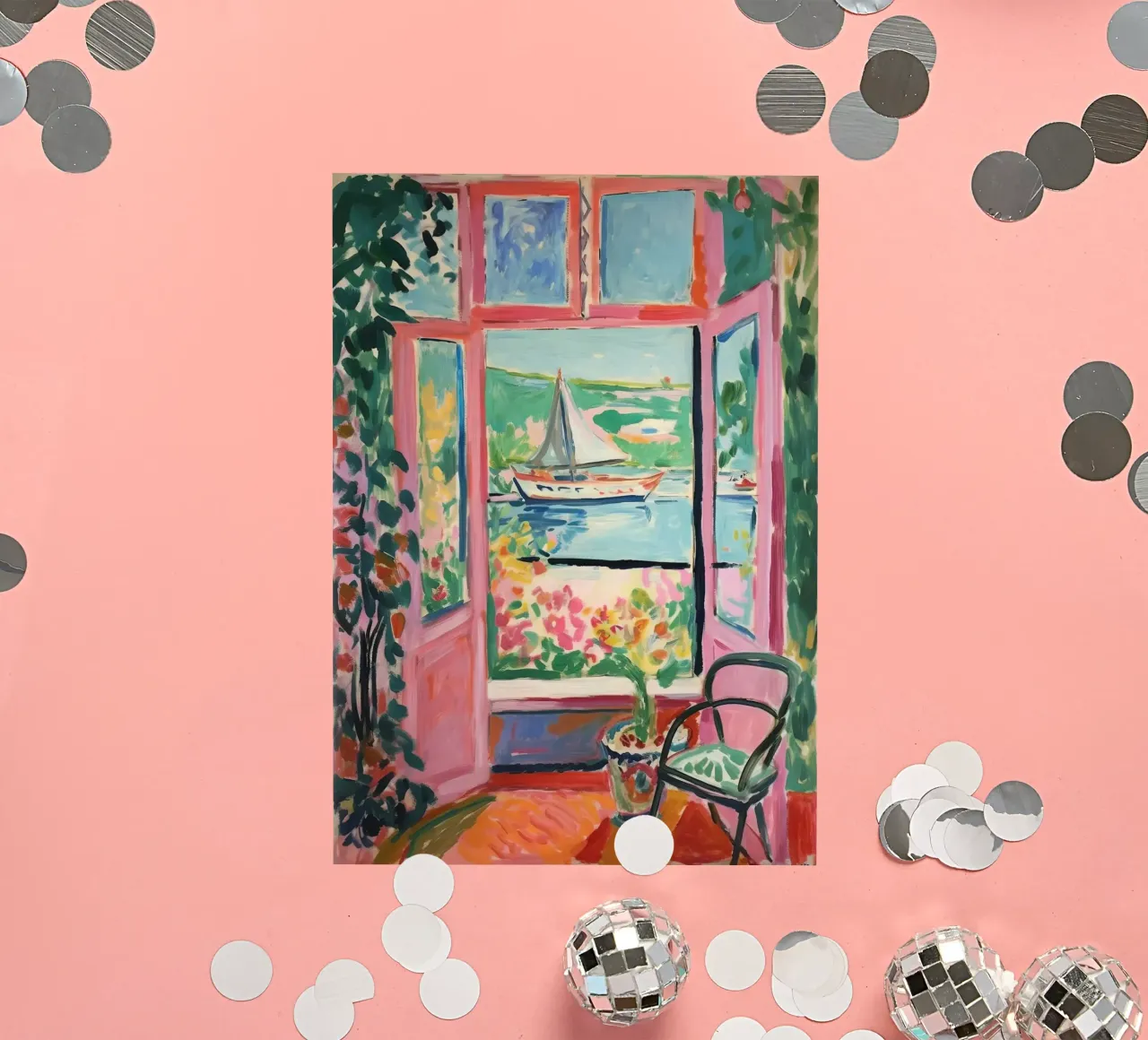A window to the south: colours and lightness sticker by Nikis Art Studio