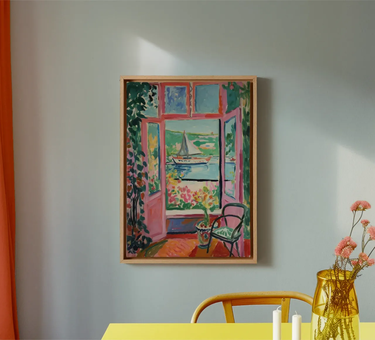 A window to the south: colours and lightness canvas by Nikis Art Studio