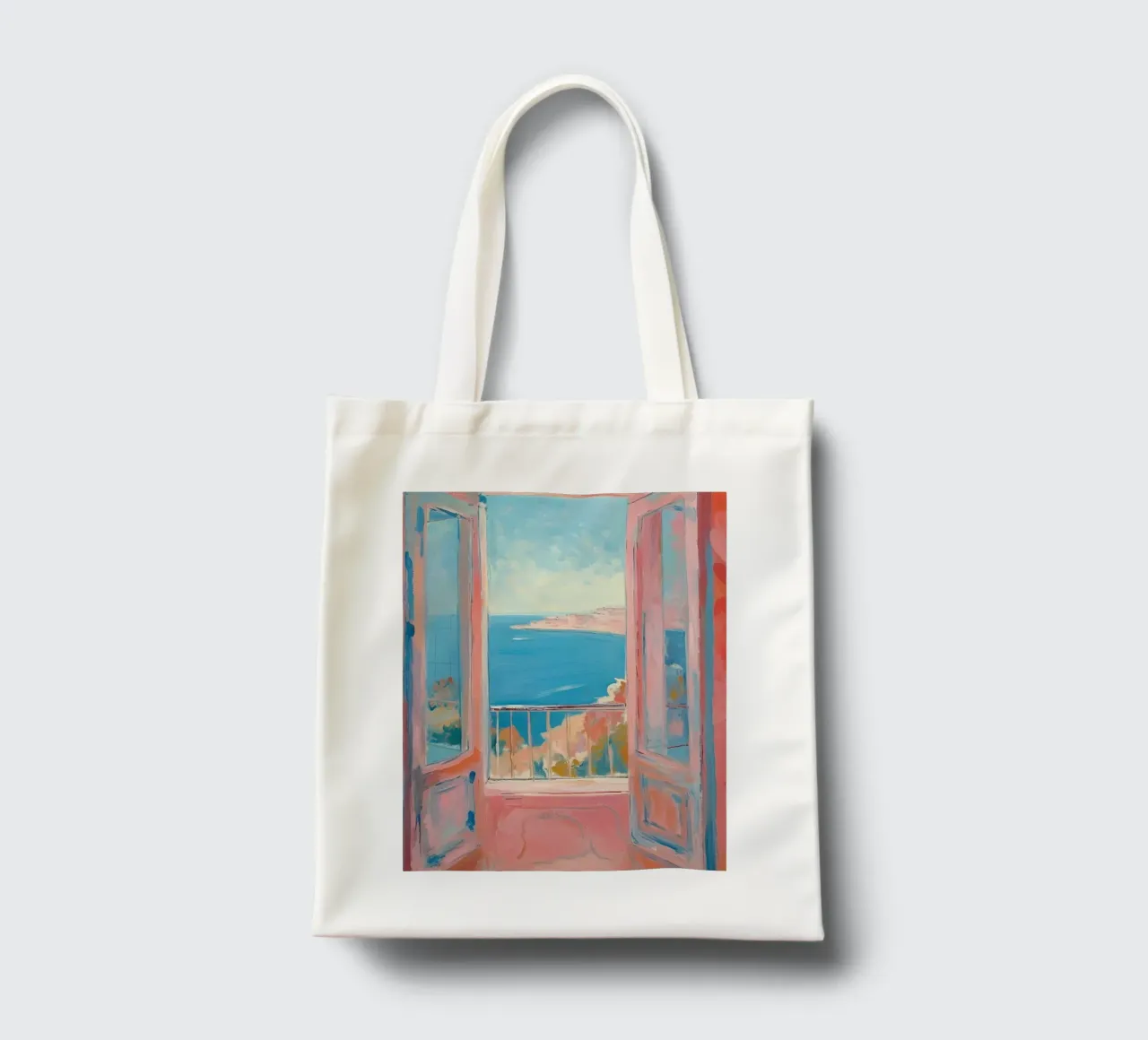 Mediterranean window: A vision in colour tote bag by Nikis Art Studio
