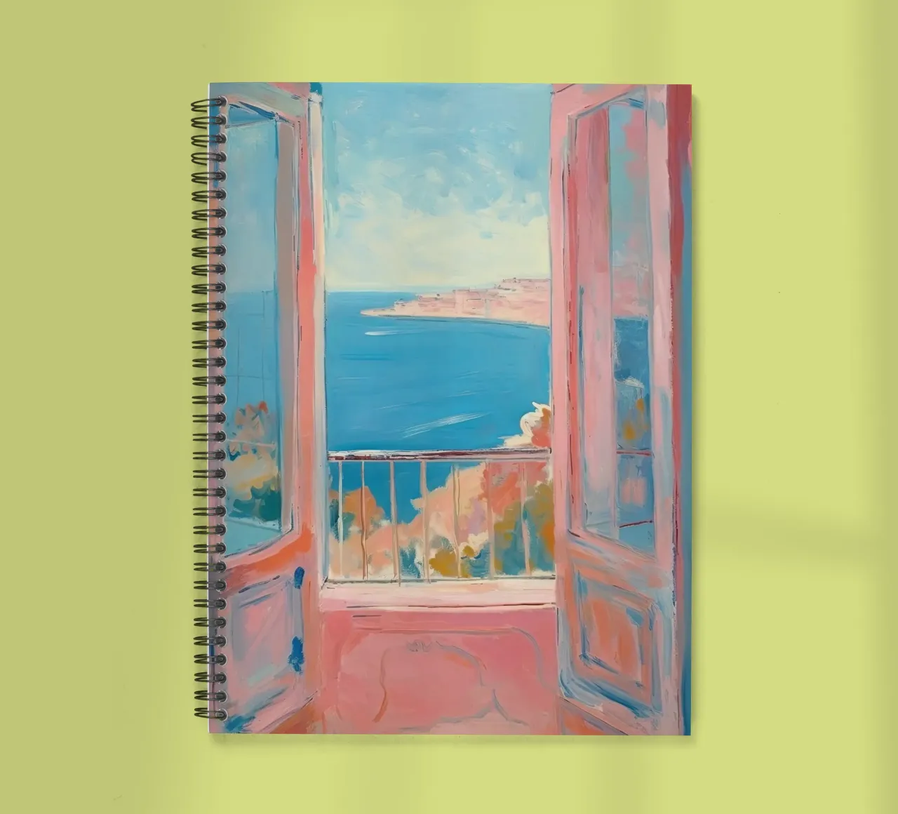 Mediterranean window: A vision in colour spiral notebook by Nikis Art Studio