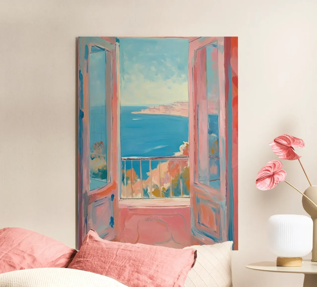 Mediterranean window: A vision in colour alu-dibond by Nikis Art Studio