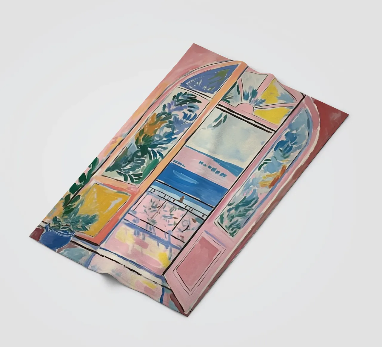A window and the world behind it fleece blanket by Nikis Art Studio