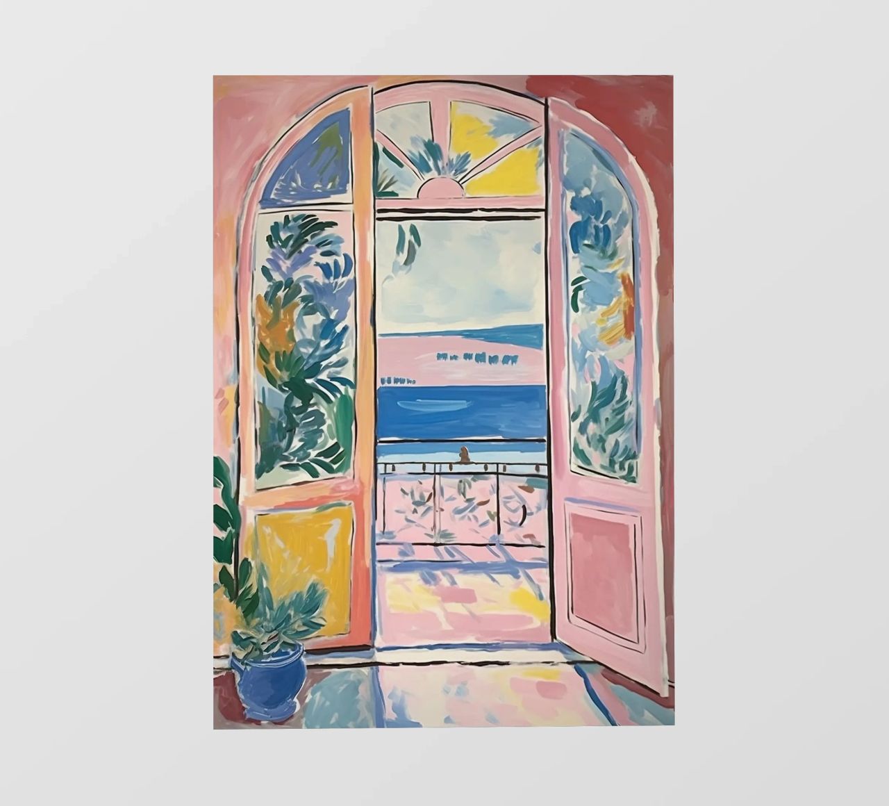 Una finestra e il mondo dietro di essa telo in pvc da Nikis Art Studio