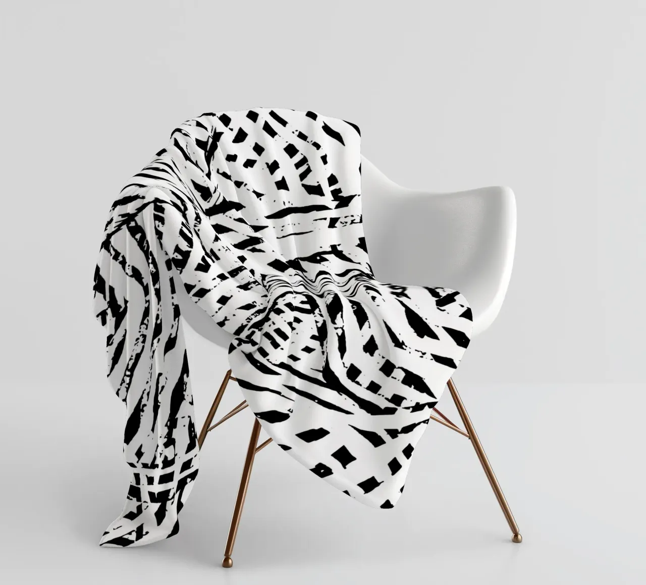 Black Lines fleece blanket by Studio ROSAGRAU