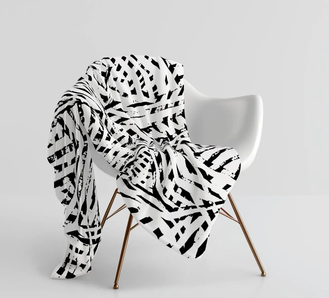 Black Lines fleece blanket by Studio ROSAGRAU