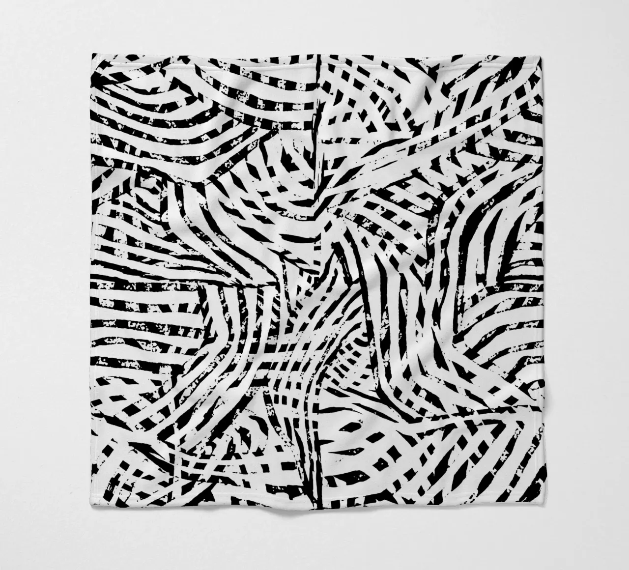 Black Lines fleece blanket by Studio ROSAGRAU