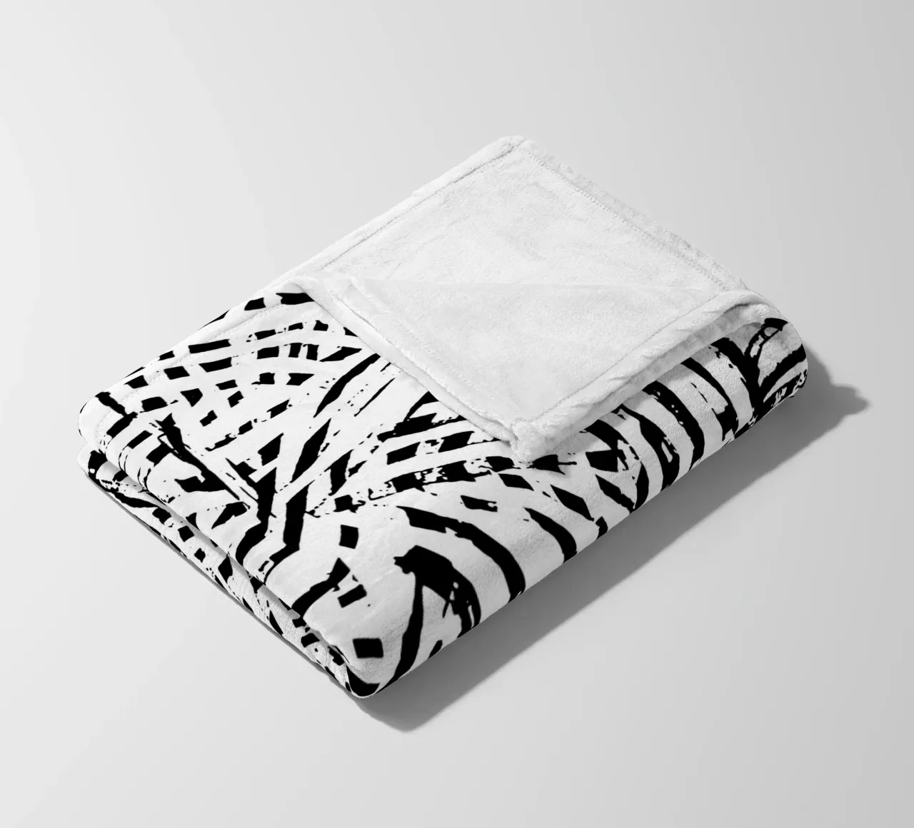 Black Lines fleece blanket by Studio ROSAGRAU