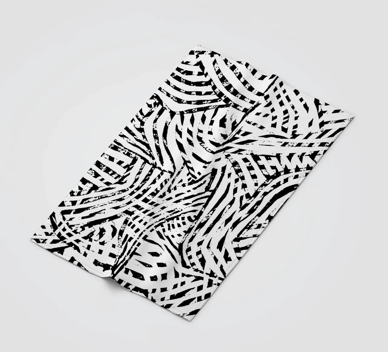 Black Lines fleece blanket by Studio ROSAGRAU