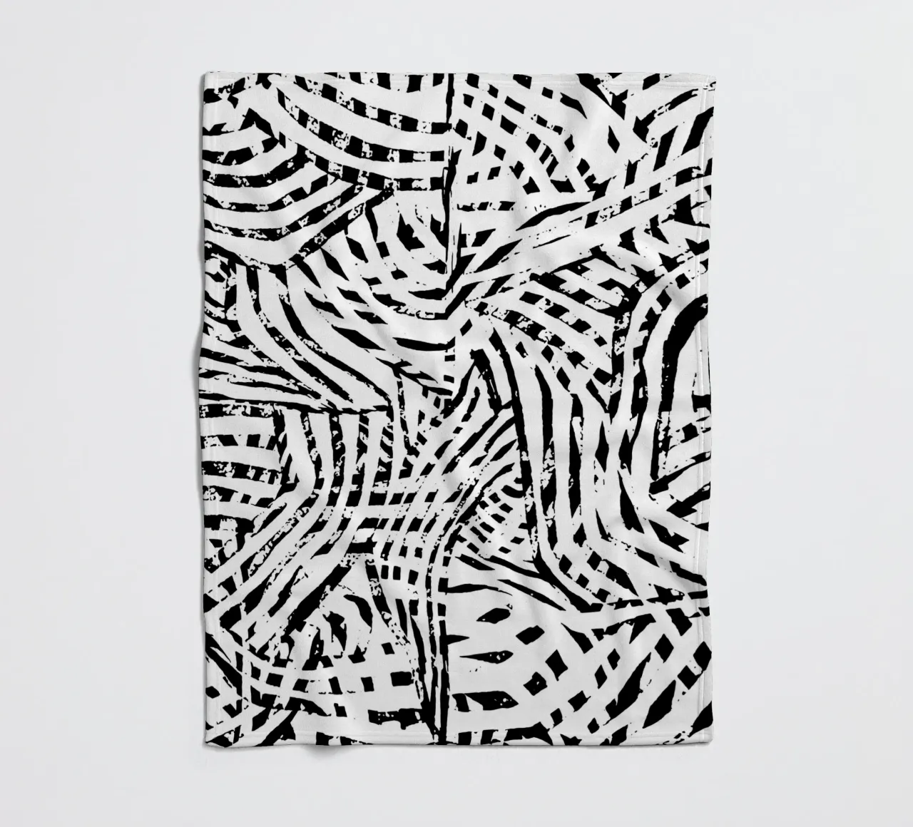 Black Lines fleece blanket by Studio ROSAGRAU