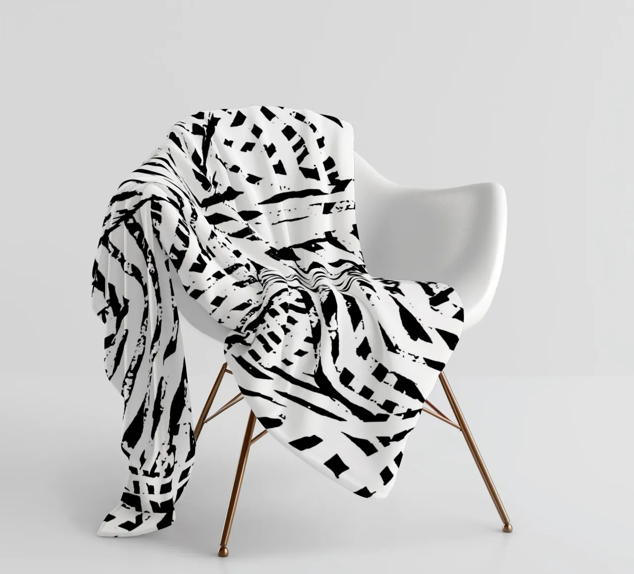 Black Lines fleece blanket by Studio ROSAGRAU